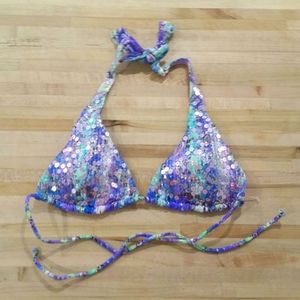 New VS Sequined halter bikini top